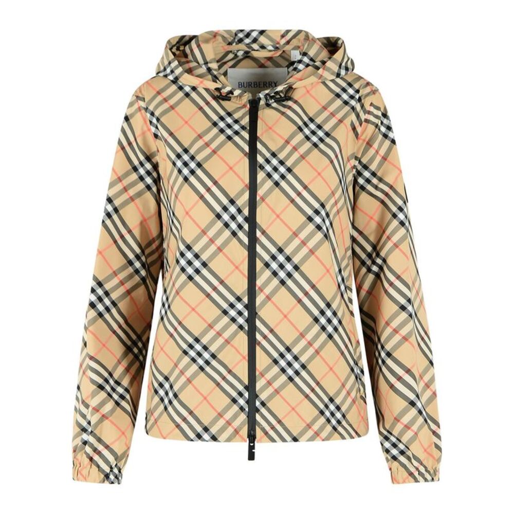 Burberry Salcombe Check Beige Sabbia Polyester Jacket Women
